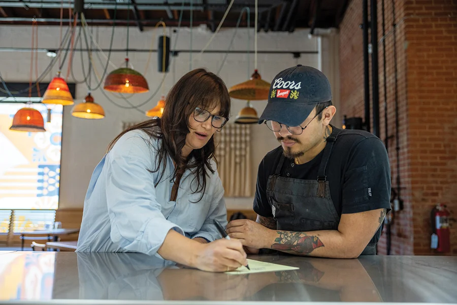 Alyson Davis and chef Jonathan Olvera at MAS