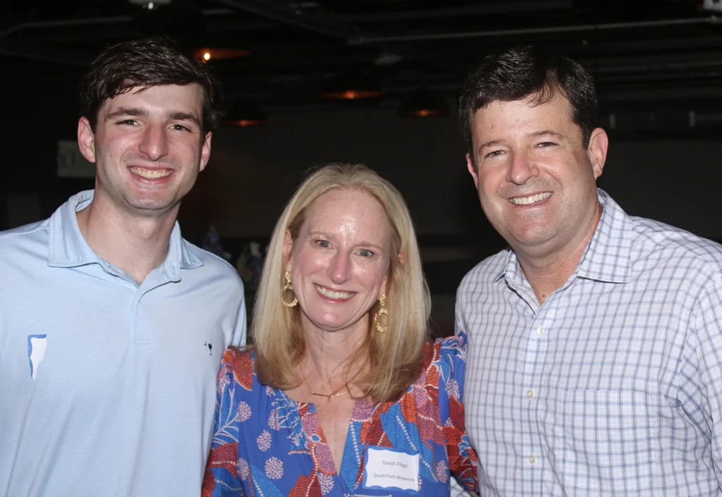 Sam, Sarah and Scott Fligel at the SouthPark Magazine anniversary party