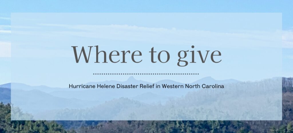 Where to give for Western North Carolina