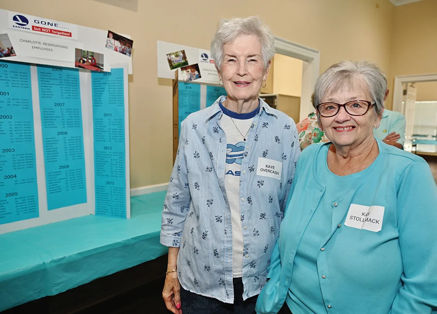 Kaye Overcash and Kay Stollmack at Eastern Airlines reunion