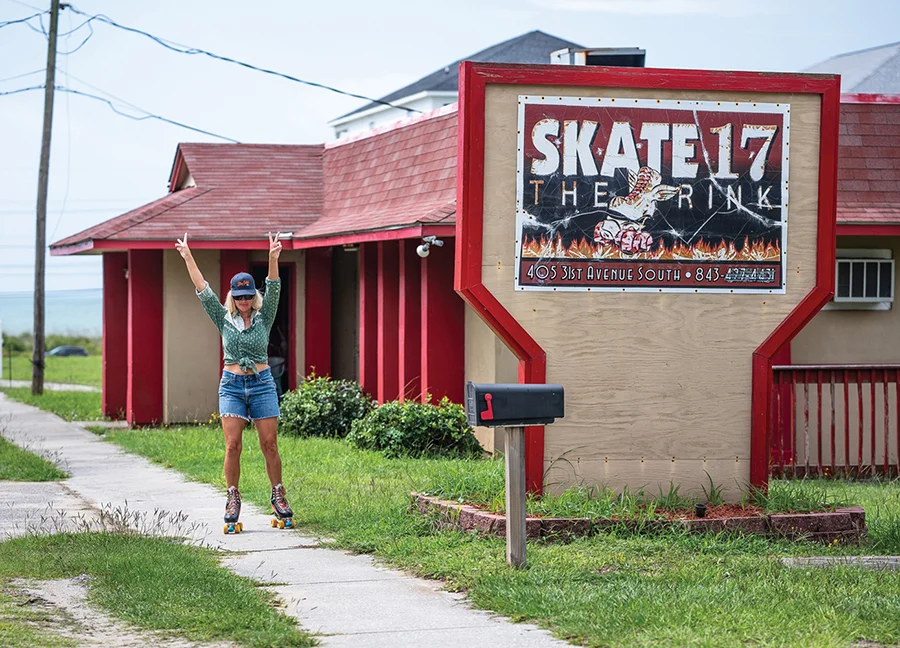 Natalie roller blading