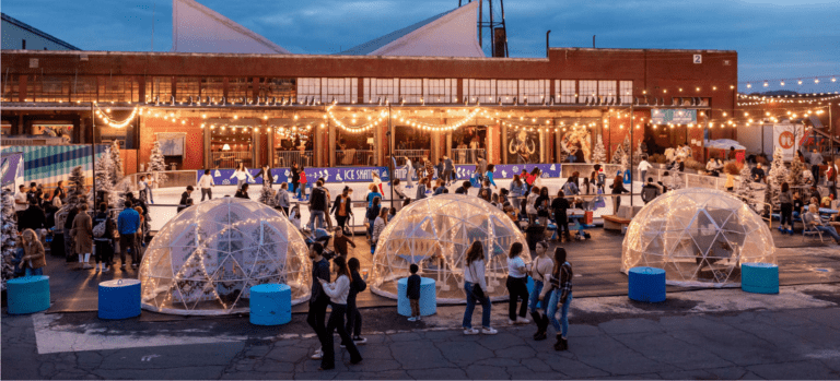 Camp North End during the holiday season