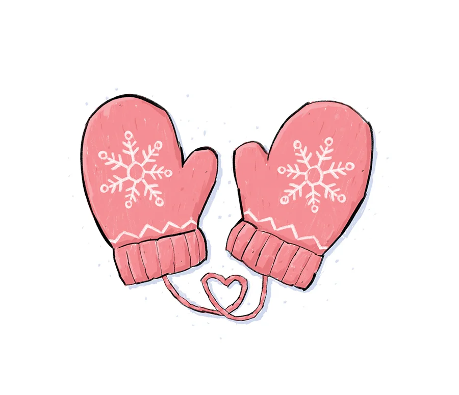 warm mittens illustration