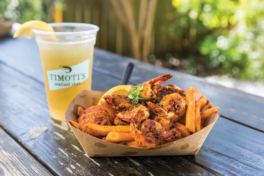 Food from Timoti's seafood shack