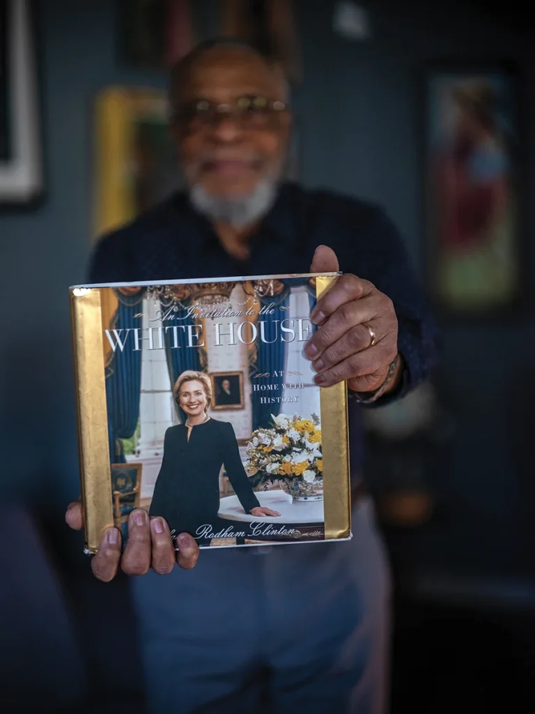 The White House design book featuring Hillary Clinton on the cover