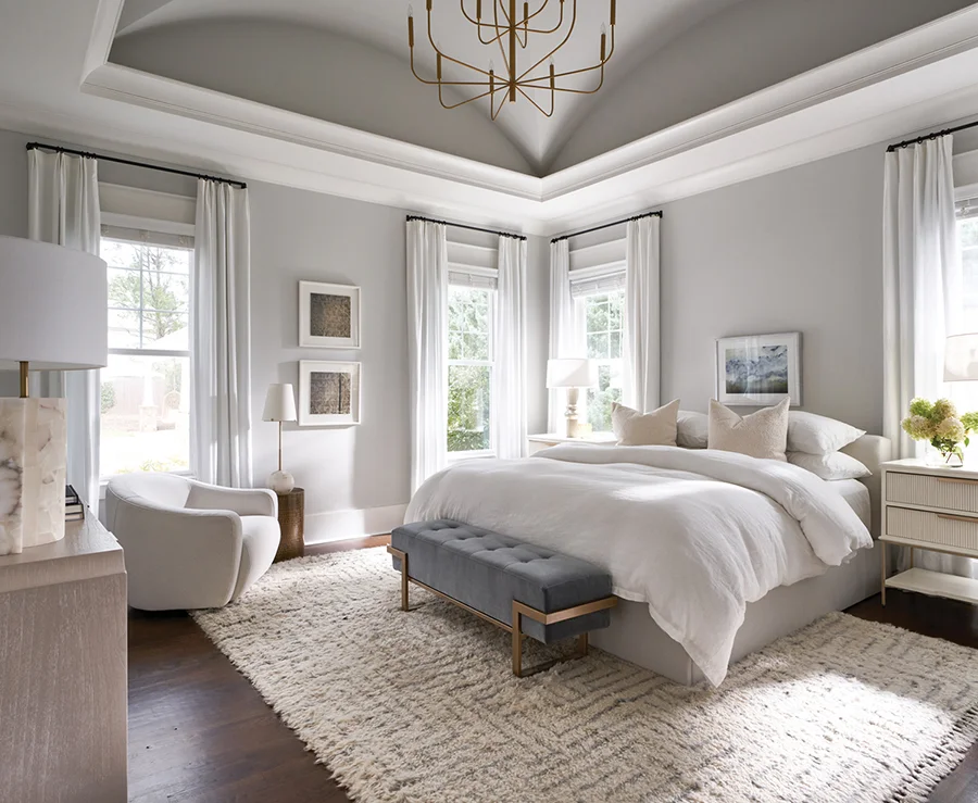 Lisa Sherry designed primary bedroom