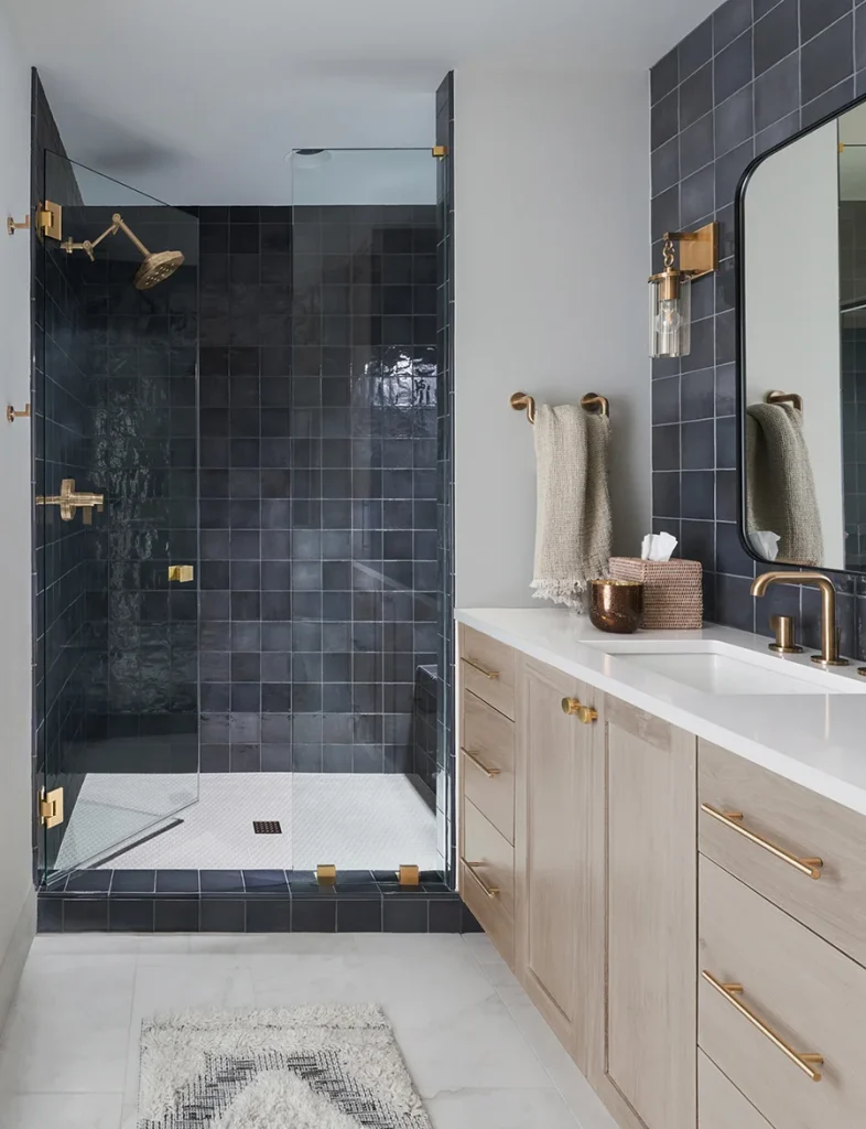 Lisa Sherry designed pool house bath