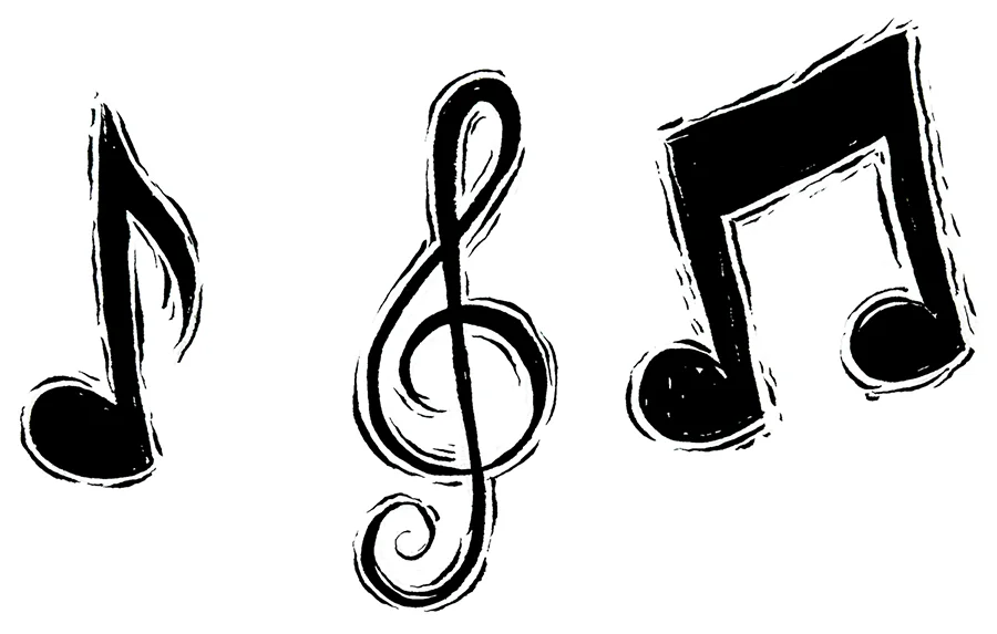 Black music notes illustration