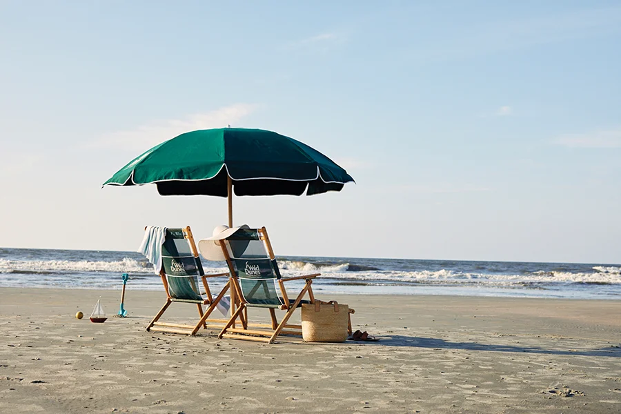 Beach chairs at Wild Dunes Resort