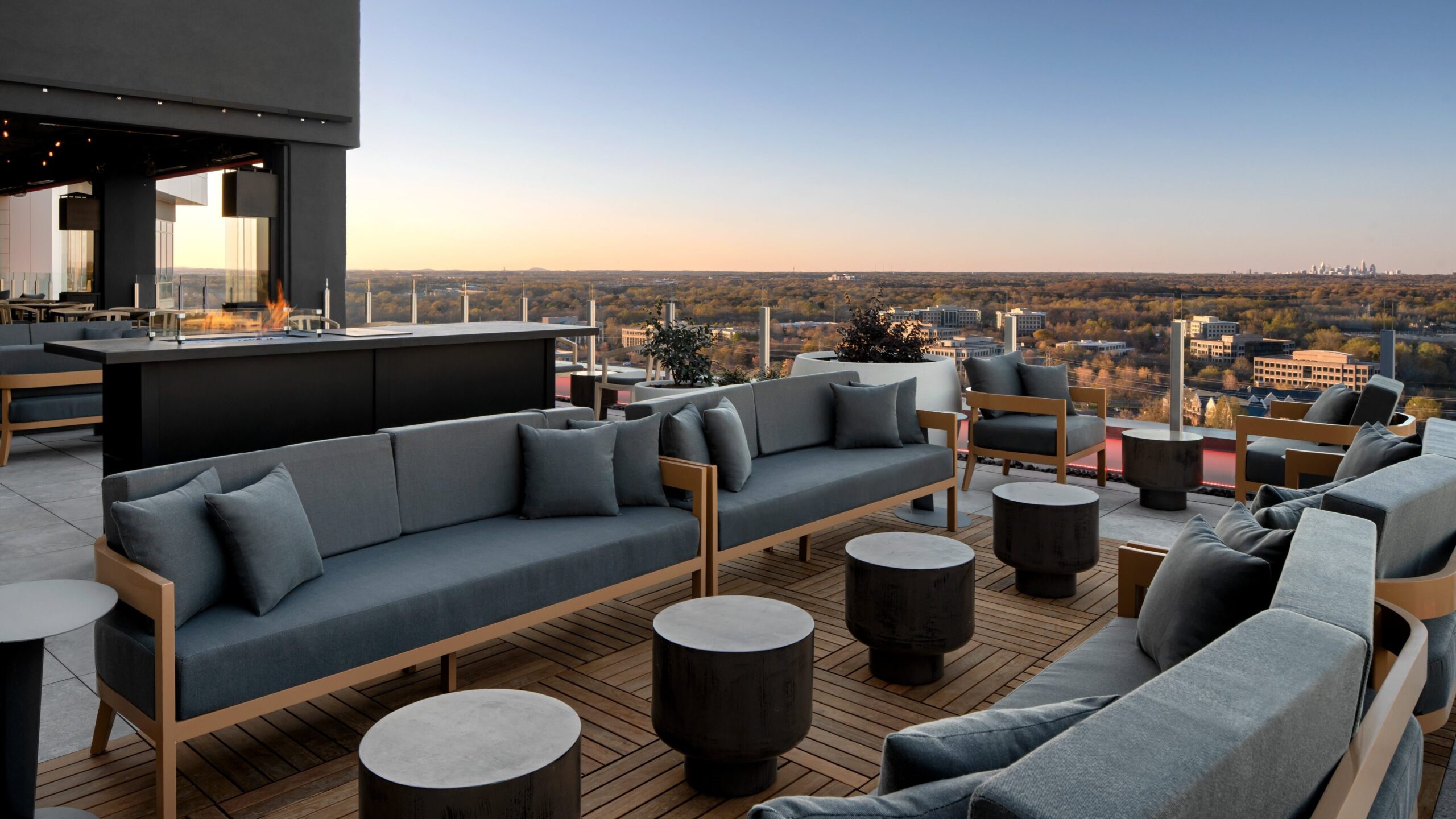 The view of Ballantyne from Hestia restaurant's rooftop. 