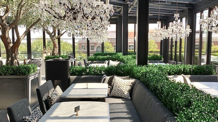 A rooftop view at RH Rooftop Restaurant in Phillips Place in SouthPark.