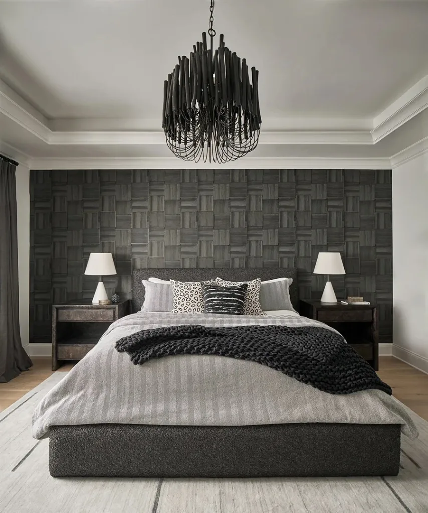 Heydon Hall house primary bedroom designed by Jacy Painter Kelly