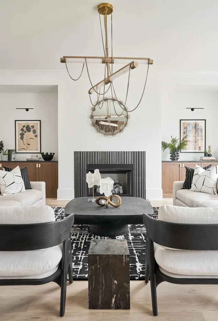 Heydon Hall house living room designed by Jacy Painter Kelly