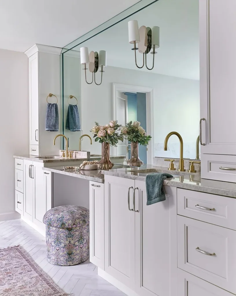 Lansdowne home primary bathroom vanity by Susan Hill