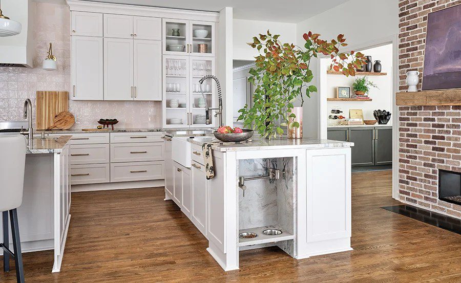 Lansdowne home dog feeding station by Susan Hill