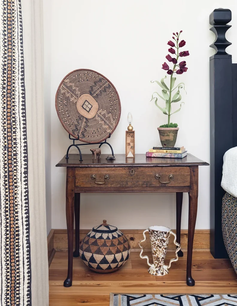 Highlands home bedroom table designed by Louise Hane