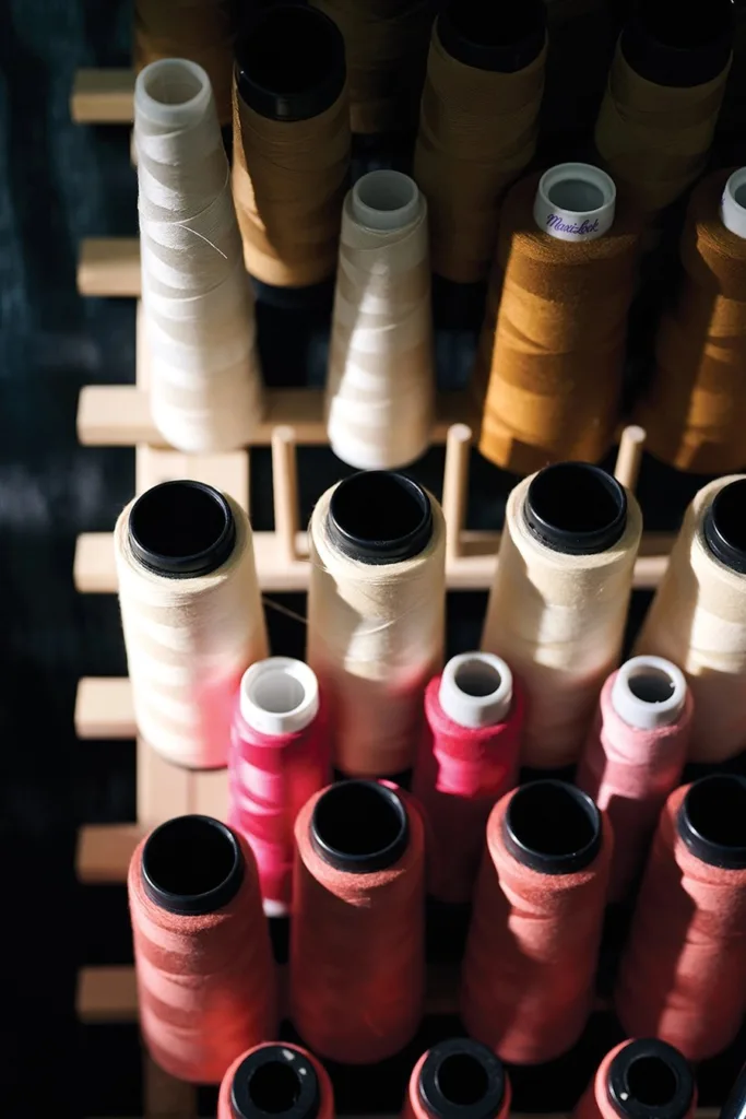 Sewing thread in studio