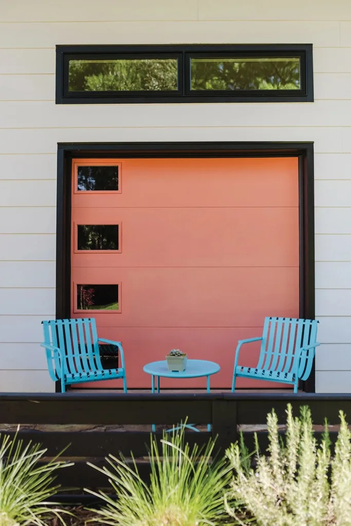 Casita orange garage door