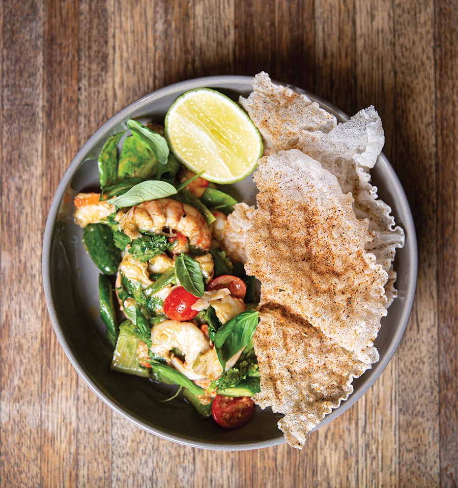 Grilled shrimp salad by Brandon Staton